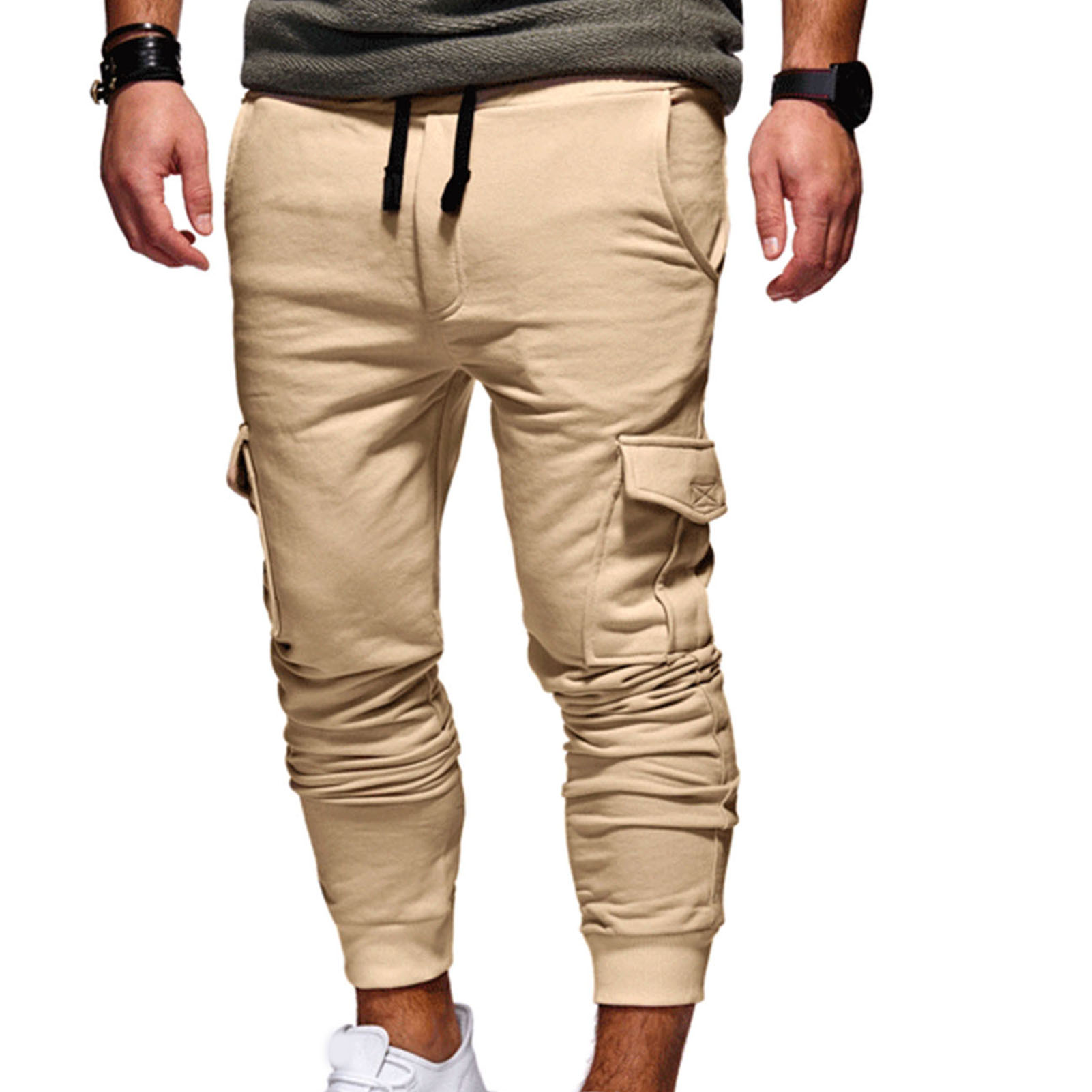 Pantalon Cargo Homme Multi-Poches - Taille Élastique - Sport, Travail, Casual - Confortable Et Pratique